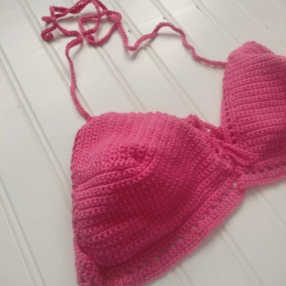 Crochet Stitches S to M /BIKINI / Bubble Gum Pink